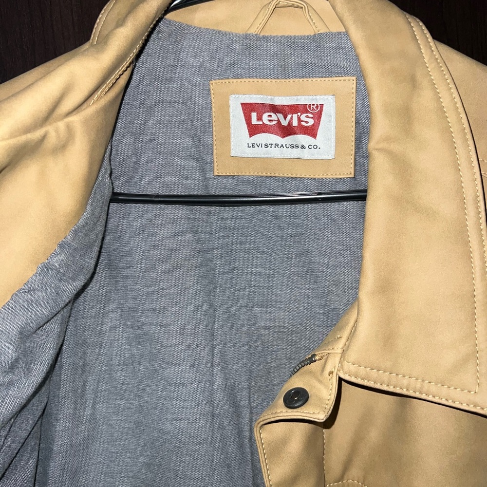 Men's Faux Suede Trucker Jacket
 Tan Jacket - Picture 2 of 4